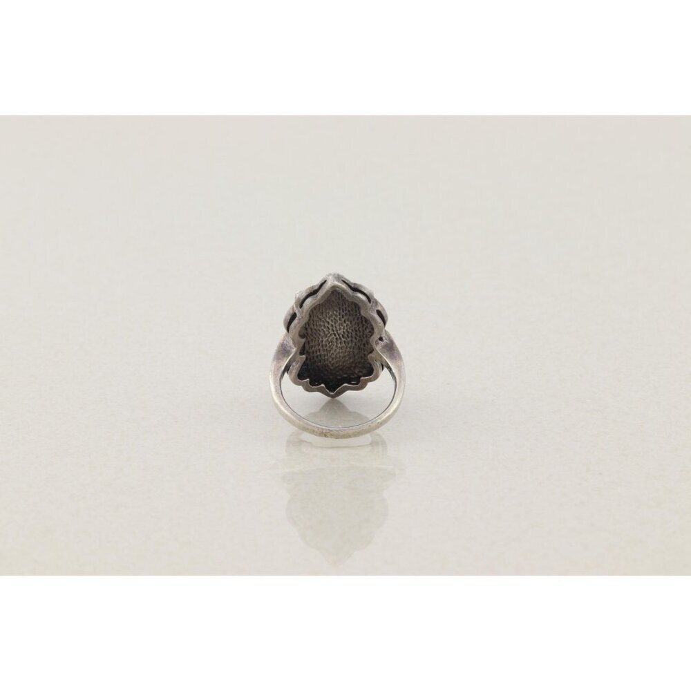 Sterling Silver Mother of Pearl and Marcasite Ring Size 6 1/2 - Picture 5 of 7